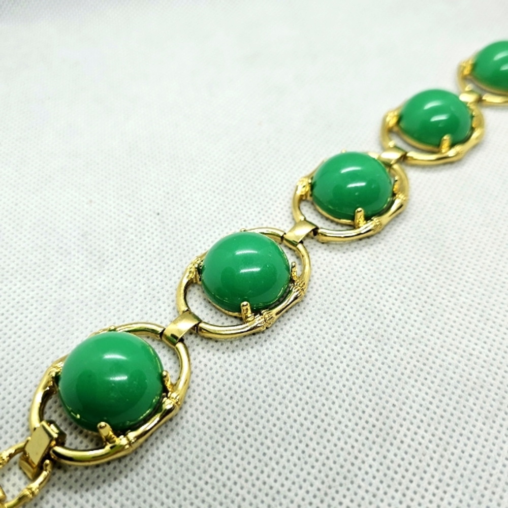 Stella & Dot Green Cabchon Chunky Bracelet